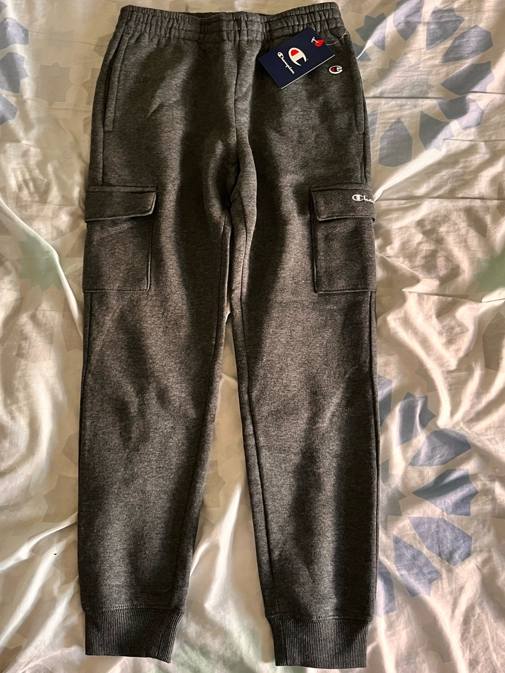 Kids Champion Dark Heather Gray Cargo Joggers